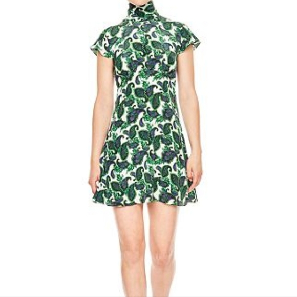 Sandro Dresses & Skirts - Sandro Marcie Vert Mousse Silk Paisley Dress